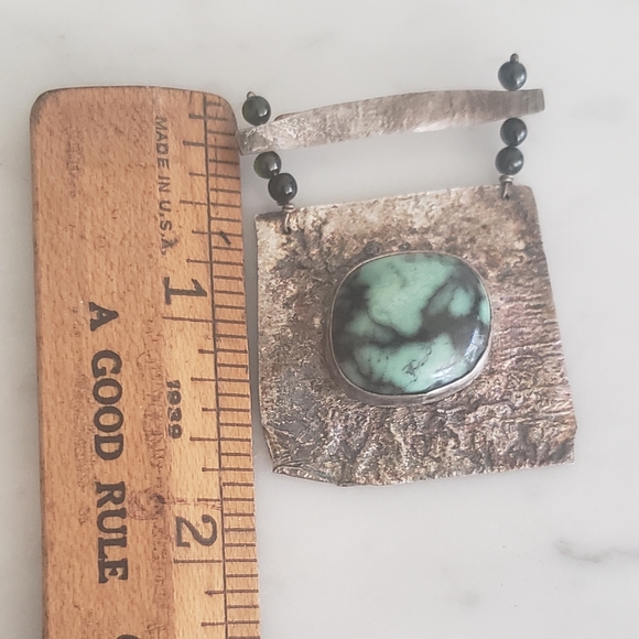 Vintage Artist Made Turquoise Brooch - Picture 3 of 7